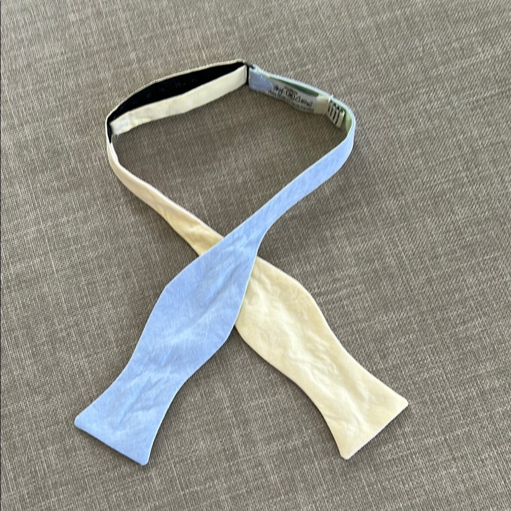 High Cotton Two-Tone Blue, Yellow, Pink and Green Bow Tie